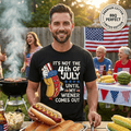 4th of July Funny Wiener T-shirt Partying Grilling Fourth Humor Gift Shirt hot dog bbq Mens offensive Tee Shirt