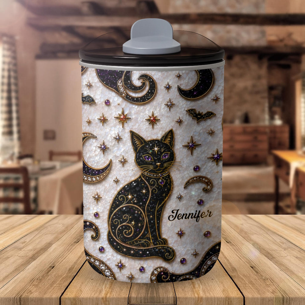 Magical Black Cat Mosaic, 10oz Tumbler, Gift For Cat Lovers - 2