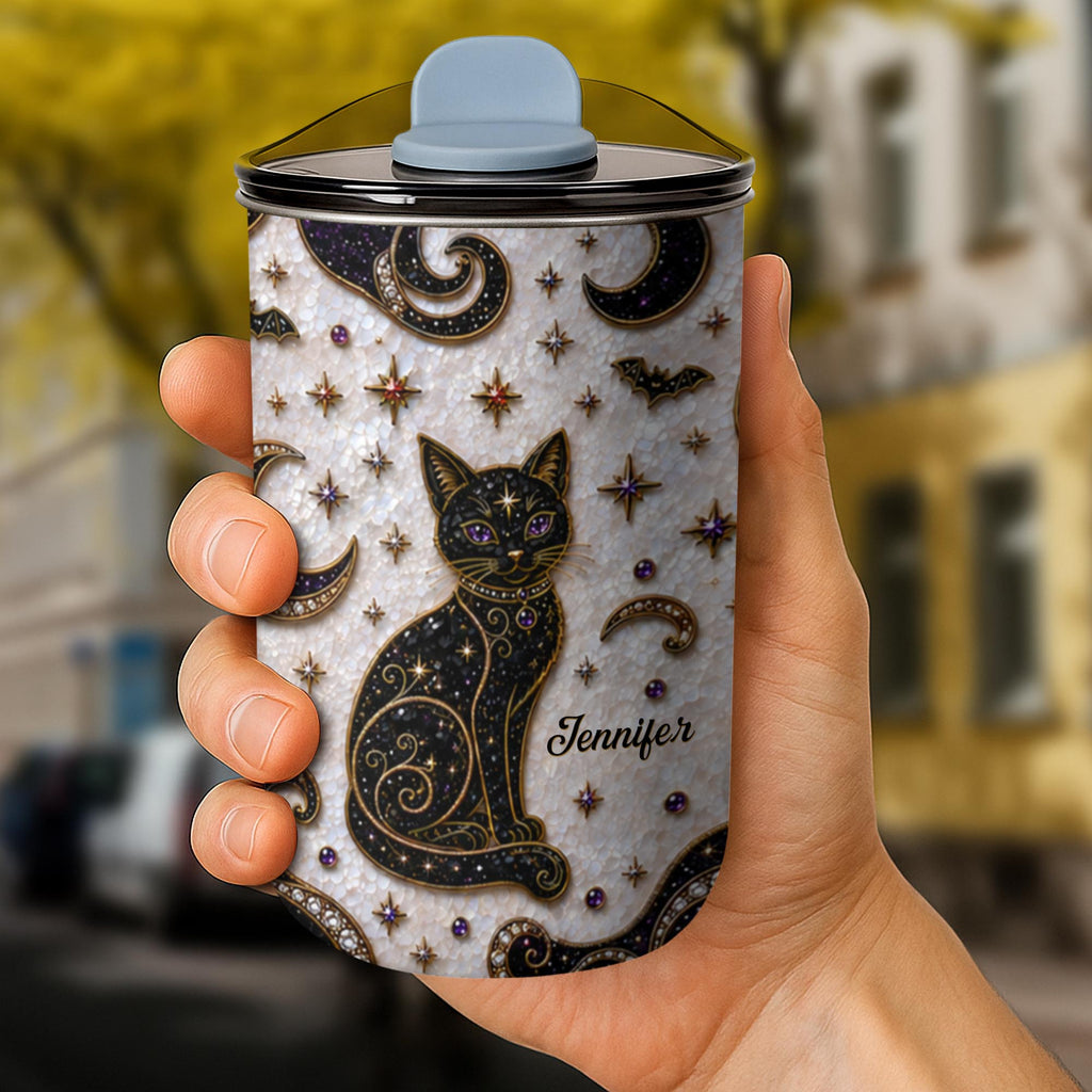 Magical Black Cat Mosaic, 10oz Tumbler, Gift For Cat Lovers - 8