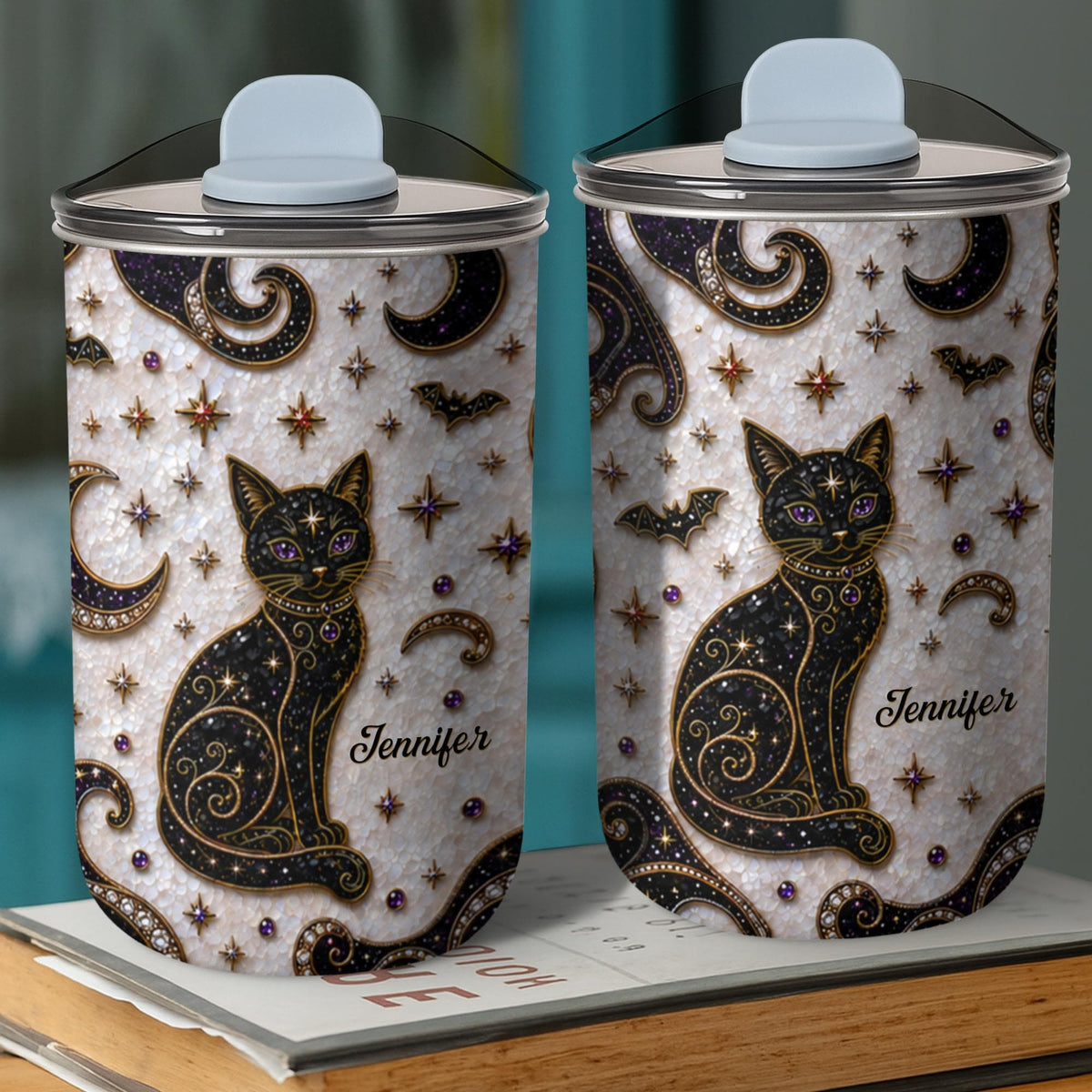 Magical Black Cat Mosaic, 10oz Tumbler, Gift For Cat Lovers - 10