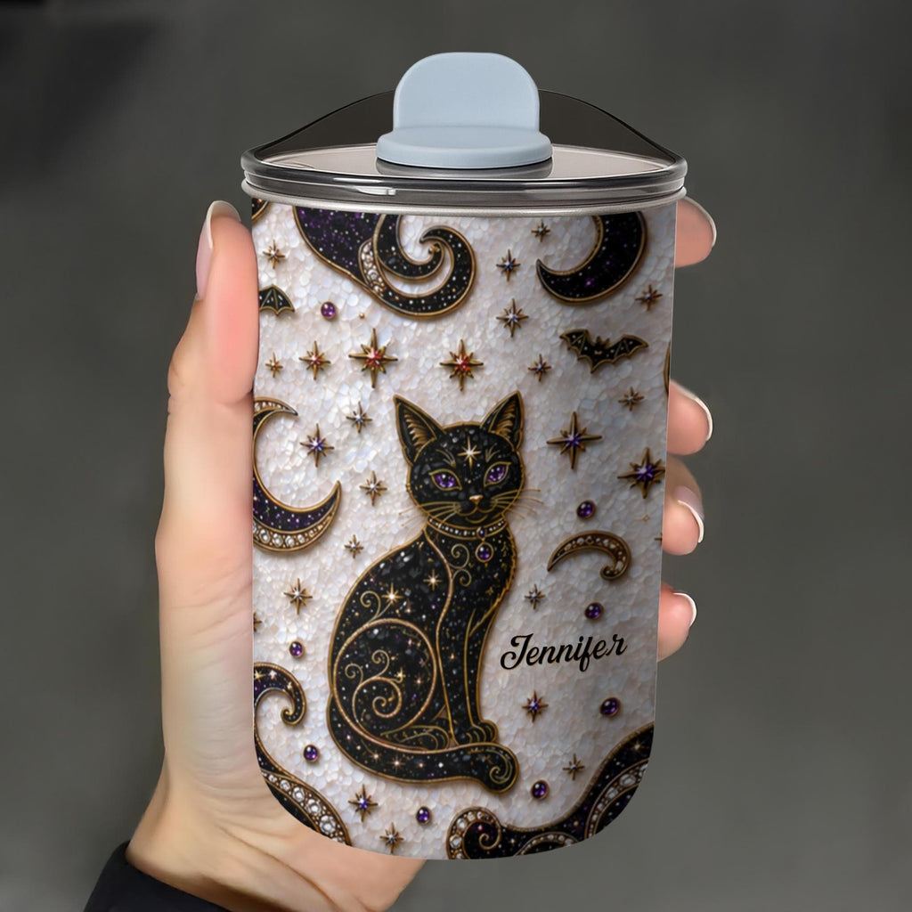 Magical Black Cat Mosaic, 10oz Tumbler, Gift For Cat Lovers - 1