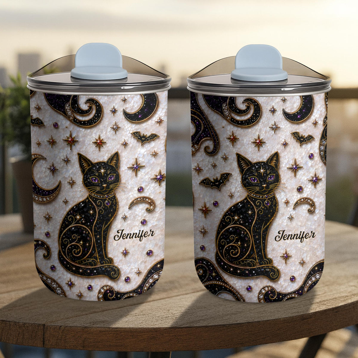 Magical Black Cat Mosaic, 10oz Tumbler, Gift For Cat Lovers - 11