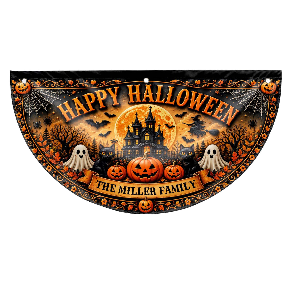 Happy Halloween Our Family, Personalized Fan Flag, Gift For Families - 11