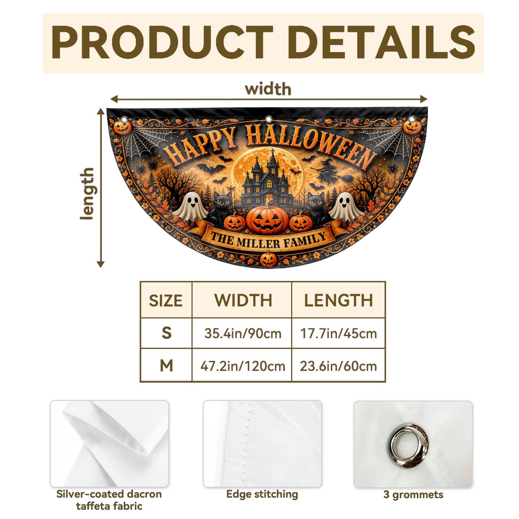 Happy Halloween Our Family, Personalized Fan Flag, Gift For Families - 10