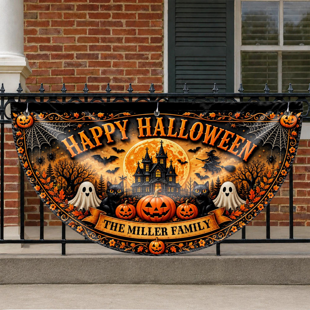 Happy Halloween Our Family, Personalized Fan Flag, Gift For Families - 8