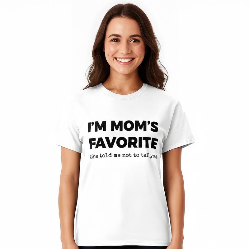 Lustiges Baumwoll-T-Shirt „Mamas Lieblingssohn/Tochter – Ich bin Mamas Lieblingssohn/Tochter“ – Golfgeschenk für Damen und Herren, Sommerkleidung 
