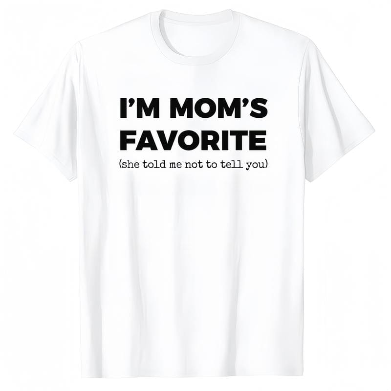 Lustiges Baumwoll-T-Shirt „Mamas Lieblingssohn/Tochter – Ich bin Mamas Lieblingssohn/Tochter“ – Golfgeschenk für Damen und Herren, Sommerkleidung 