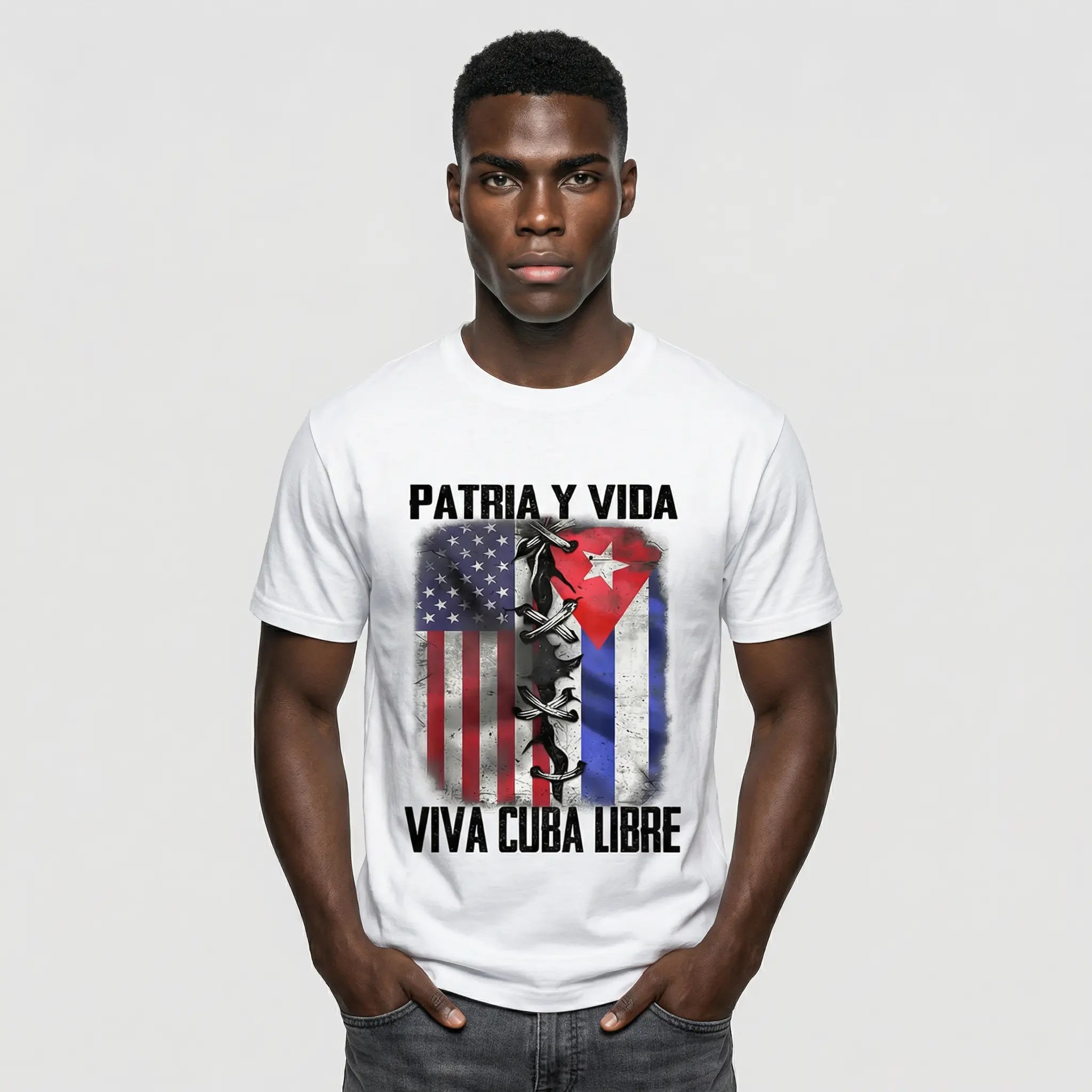 Vintage Cuban Cotton TShirt Featuring Patria Y Vida Viva Cuba Libre Slogan