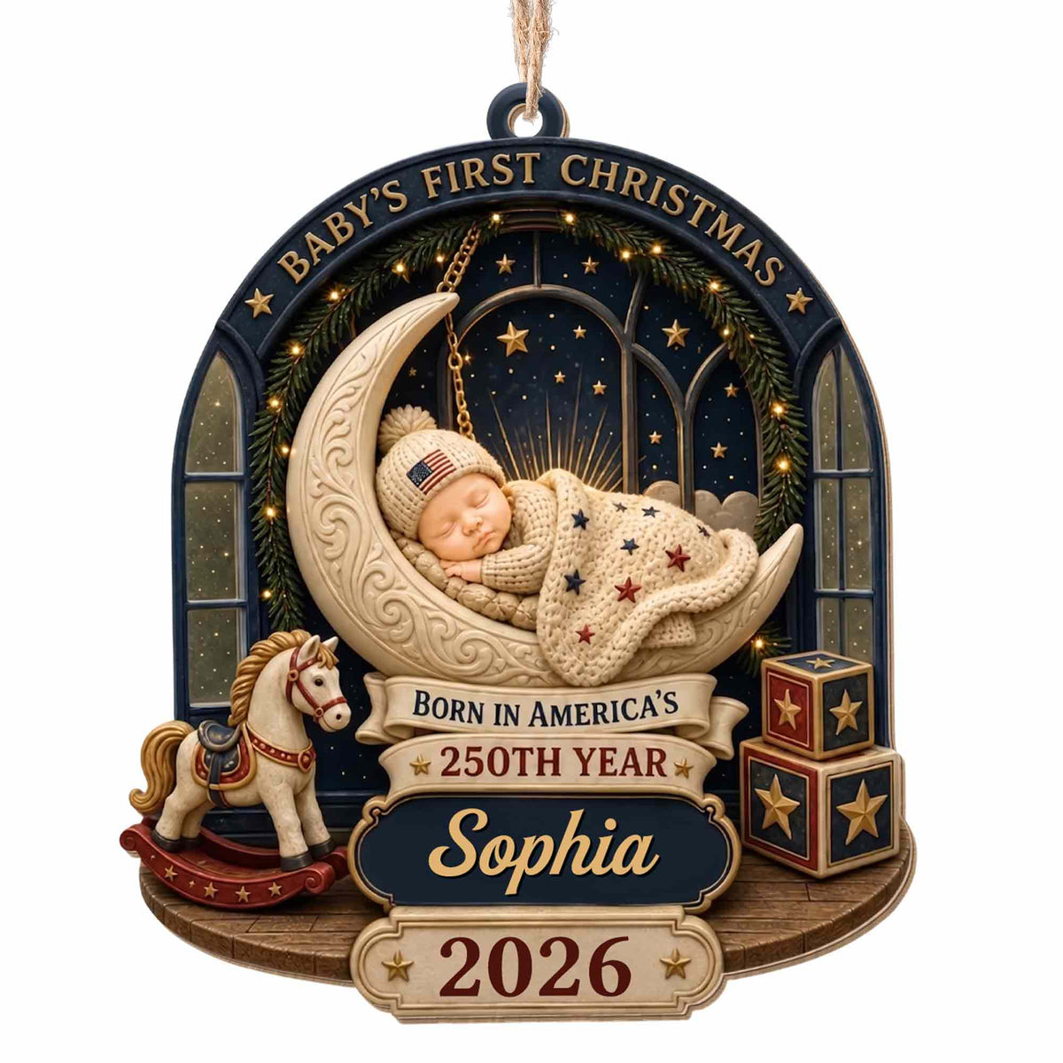 Baby's First Christmas, Custom Wood Ornament, Gift For New Parents - 13