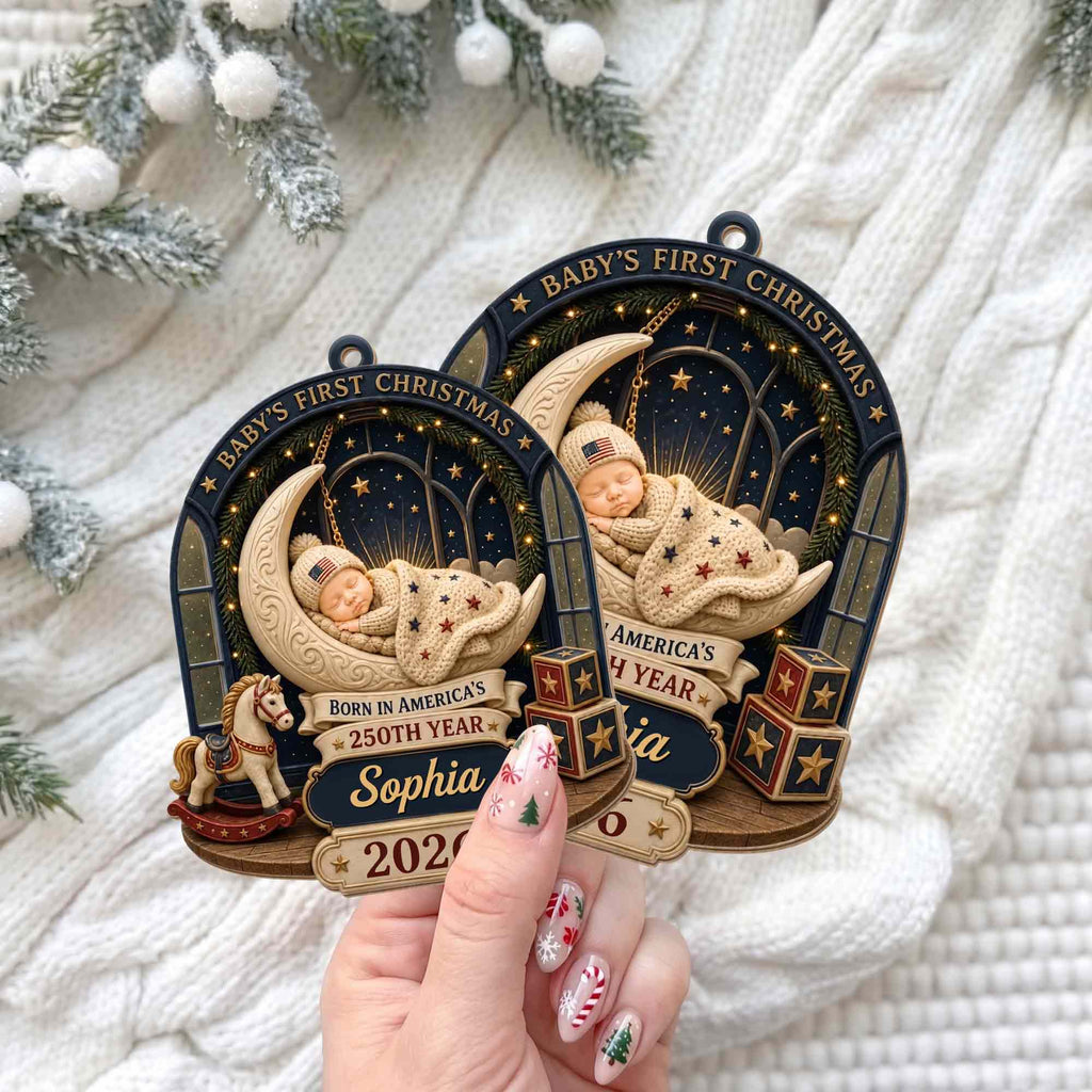 Baby's First Christmas, Custom Wood Ornament, Gift For New Parents - 6