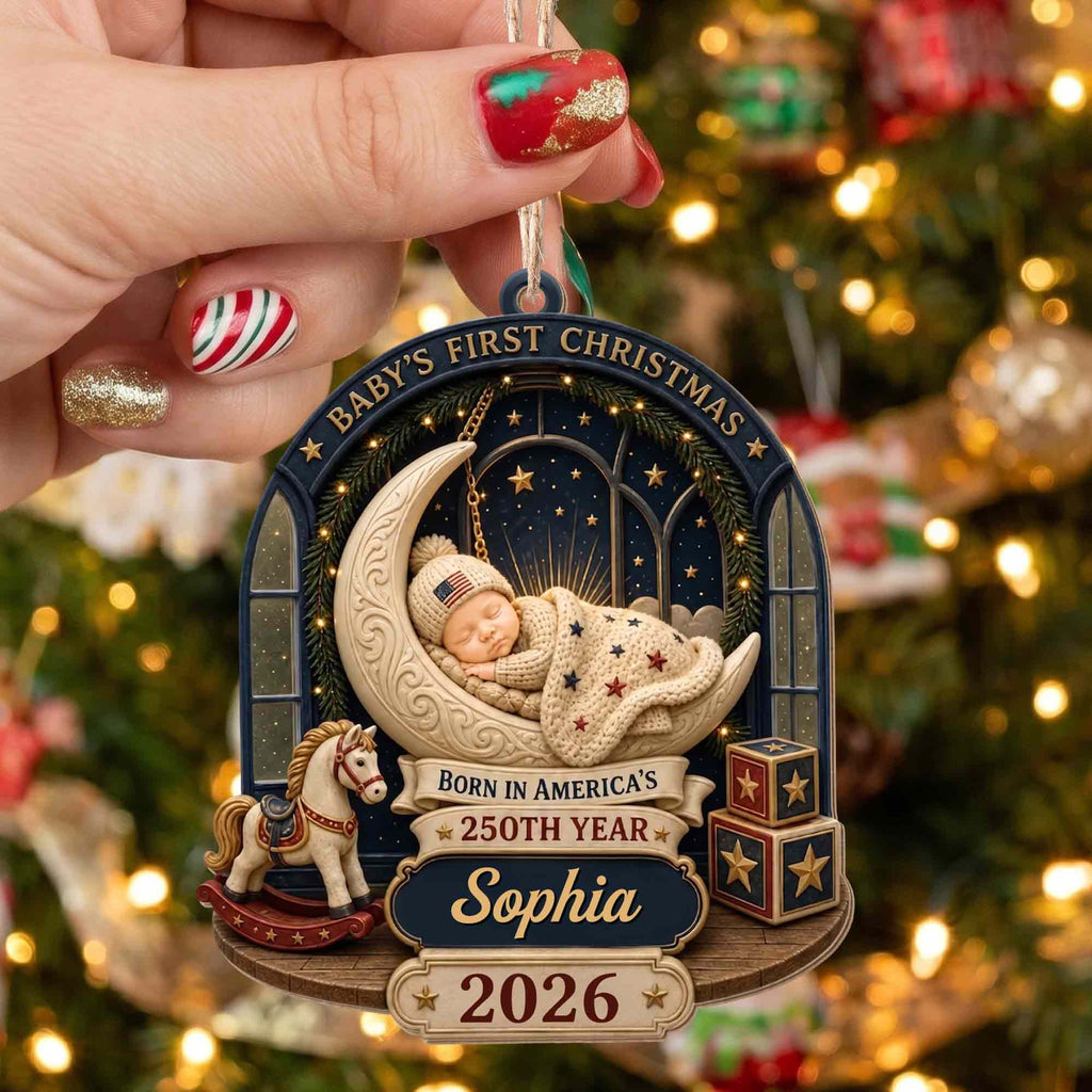 Baby's First Christmas, Custom Wood Ornament, Gift For New Parents - 11