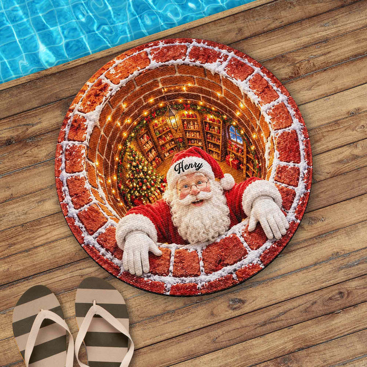 Santa Claus Coming To Town, Personalized Doormat, Christmas Home Gift