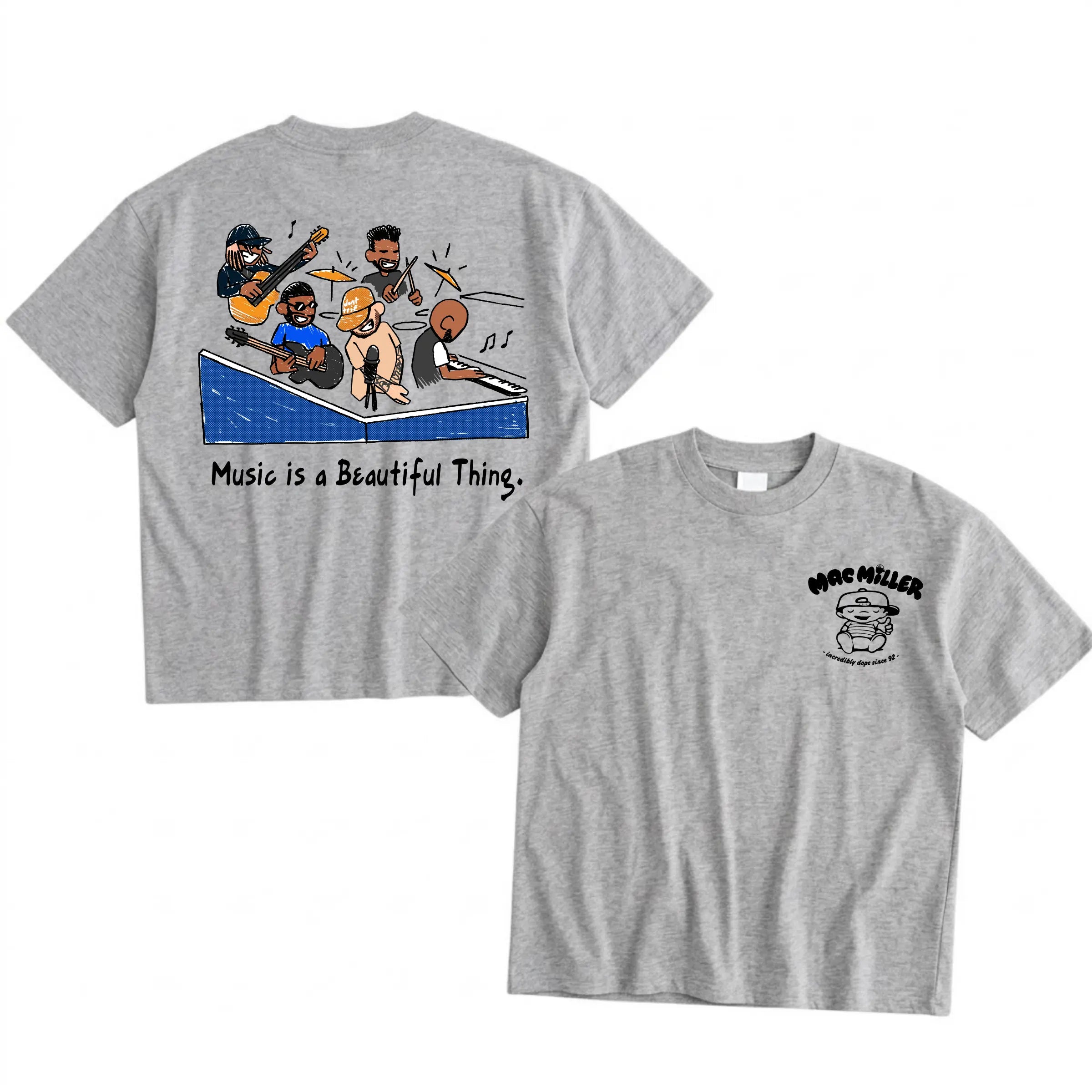 16BARS Music is a Beautiful Thing Shirt Mac Miller Tiny Desk T-Shirt Vintage Graphic Rap Tee Unisex Hip Hop Mac Miller Outfit Gift For Fans All Seasons