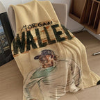 1pc Wallen Singer Print Flannel Blanket - Soft Polyester, Lightweight & Portable, Ideal for Sofa & Bed, All-Season Gift for Fans, Contemporary Style, Mixed Colors, Fan Merchandise| Celebrity Themed| Soft Texture, Blanket for Bed