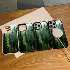 Stained Collage Forest MagSafe Case – Shockproof Silicone Cover for iPhone 17 Pro Max
