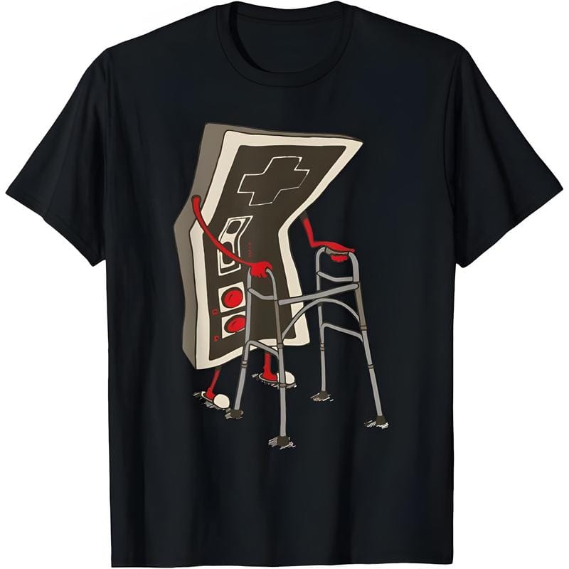 Old Gamer Retro-Videospiel-T-Shirt mit Grafikaufdruck 