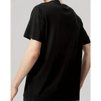 Men'S Casual Calvin Graphic T-Shirt - Bold Letter Print with Black Stripes & Golden Accents, Breathable Round Neck Summer Streetwear, Machine Washable, Comfortable Everyday Fashion Tee, Everyday Tshirt |Bold Letter Print |Comfortable Fit, T Shir Cotton
