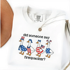 Comfort Colors Firequacker Goose Shirt, Funny 4th of July Tee, Patriotic American Flag Shirt, Cotton Tee - Printfamily