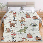 Toy Story Soft Flannel Blanket, Vibrant Cartoon Print for Home, Camping & Holiday Gifts