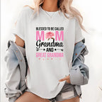 Blessed To Be Called Mom Grandma Great Grandma Soft Crew Neck Tee - Gift for Family