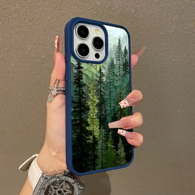 Stained Collage Forest MagSafe Case – Shockproof Silicone Cover for iPhone 17 Pro Max