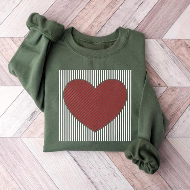 Retro Valentines Heart Sweatshirt – cute love design for women, moms, and teachers; cozy Valentine shirt perfect for spreading sweet holiday vibes.