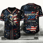 Patriotic Baseball Jersey Shirt, USA 250 Independence Day Shirt, 4th of July Gift for Men Women