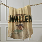 1pc Wallen Singer Print Flannel Blanket - Soft Polyester, Lightweight & Portable, Ideal for Sofa & Bed, All-Season Gift for Fans, Contemporary Style, Mixed Colors, Fan Merchandise| Celebrity Themed| Soft Texture, Blanket for Bed
