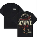 Scarface Tony Montana Graphic T-Shirt – The World Is Yours Vintage Back Print Cotton Tee