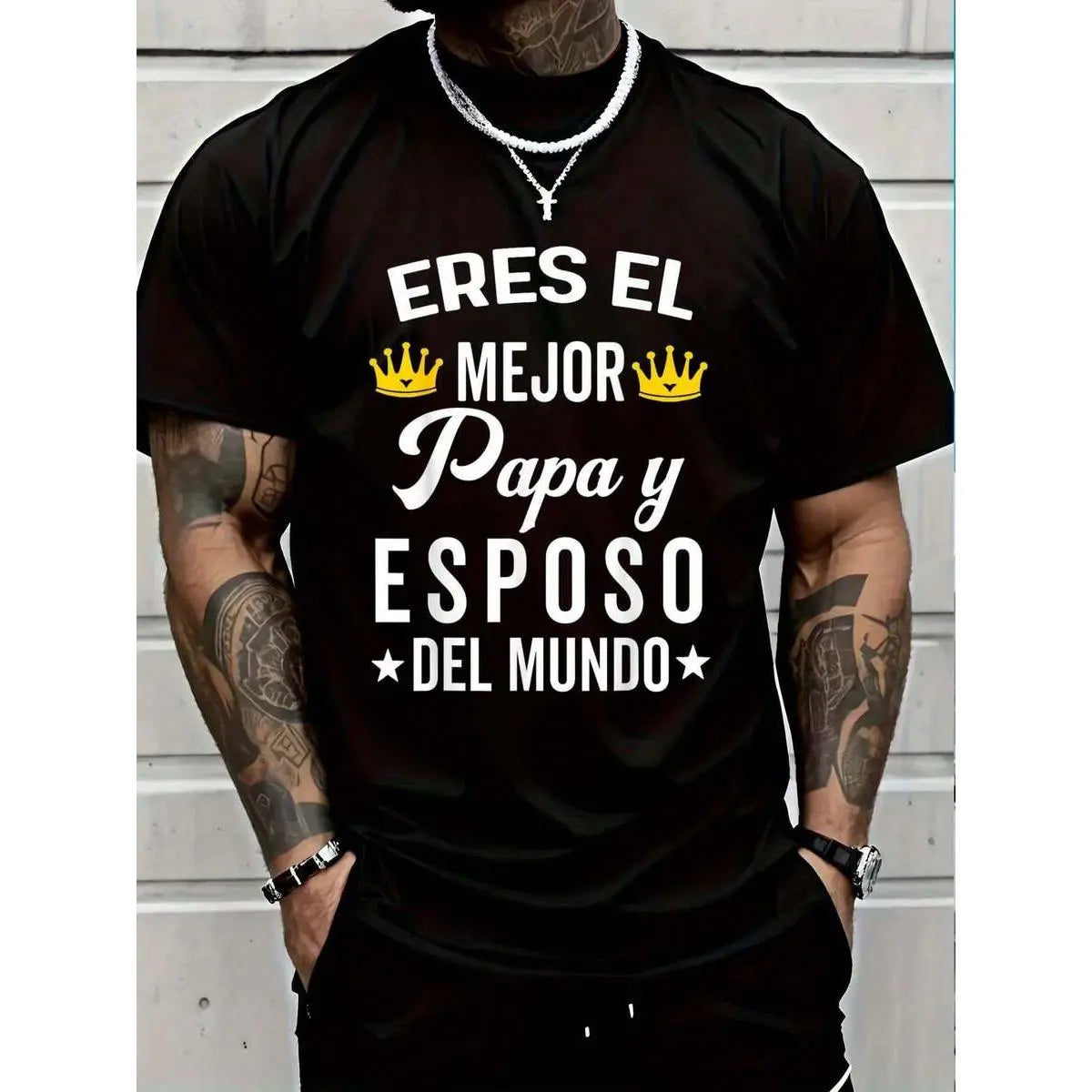 Cotton Spanish Father's Day Graphic Tee Regalos Para Papa Casual Short Sleeve Couple T Shirt Gift Tops