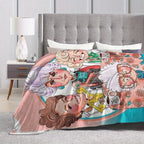 Golden Years Cartoon GG Blanket Warm Napping Blanket for Living Room Office Travel Versatile Gift Blanket Cartoon Print for All Seasons Halloween Decor Christmas Gifts Birthday Decorations Flannel Material Special Design