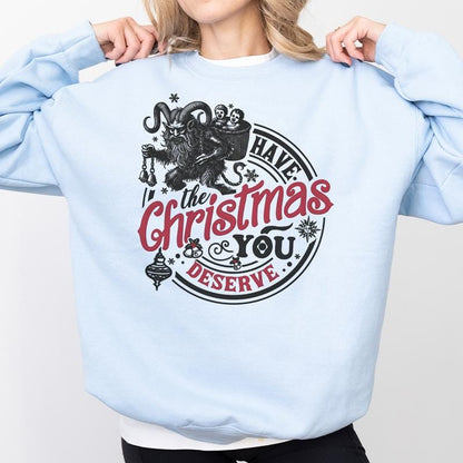 Krampus Christmas Sweatshirt, Sarcastic Funny Christmas Krampusnacht, Spooky Christmas Crewneck, Dark Horror Xmas, Dark Humor Sweater
