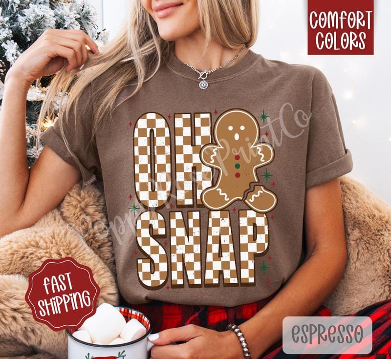 Oh Snap Comfort Colors, Trendy Women's Holiday Tshirt