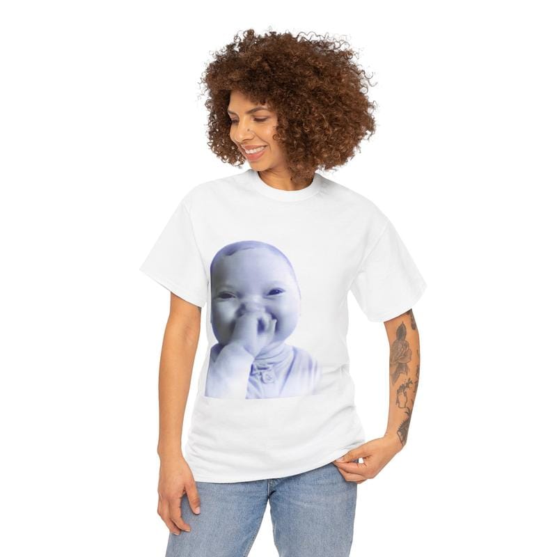 Viral AI Baby Laughing Meme Shirt – Tuff “Holding Back a Laugh” Tee, Funny Trend Y2K Streetwear Niche Baby Graphic T-Shirt