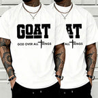 GOAT “God Over All” Men’s Christian T-Shirt – 100% Cotton Streetwear Faith Tee