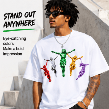 Metallic Jesus Graphic T-Shirt