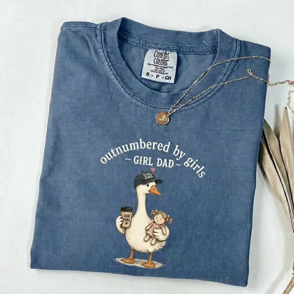 "Girl Dad" Duck Graphic Tee - Comfort Colors Funny Father’s Day Gift Shirt