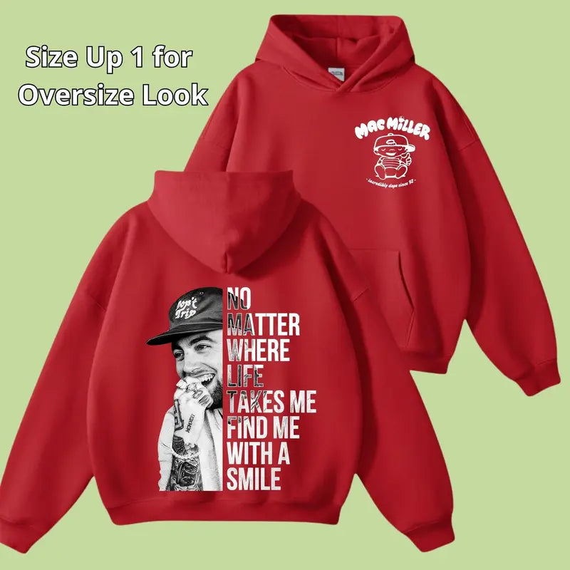 Mac Miller Tiny Desk Concert Hoodie – Vintage Hip-Hop-Sweatshirt, Streetwear-Pullover, Unisex-Musik-Shirt mit Grafikprint, beidseitig bedruckt, Geschenkidee für Fans 