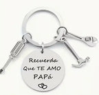 Stainless Steel "Recuerda Que Te Amo Papa" Spanish Phrase Keychain, Father's Day Gift Ideas for Dad, Men's Fashion Car Accessory, Stainless Steel Keychain, Fathers Day Gift Ideas
