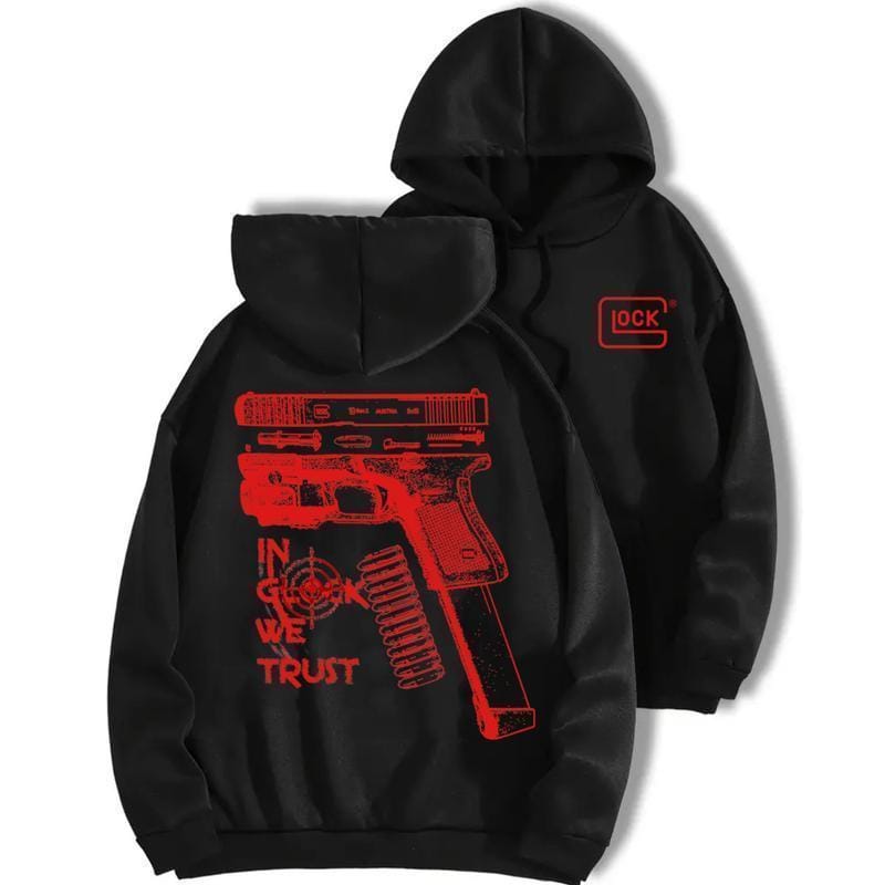 Unisex "In Glock We Trust" Multicolor Graphic Hoodie