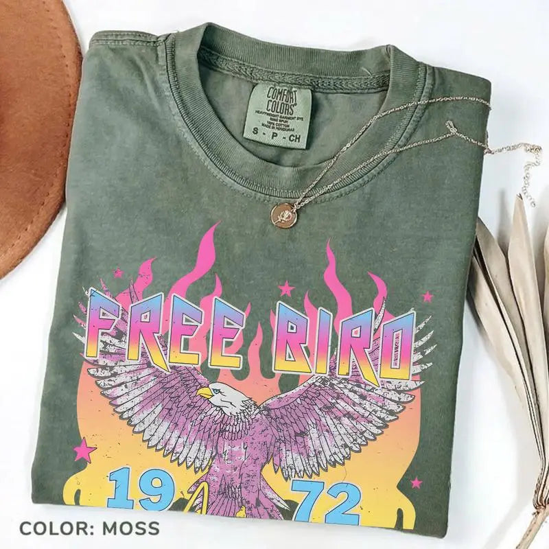 Free Bird Retro USA Graphic Tee | Vintage Patriotic Music Shirt
