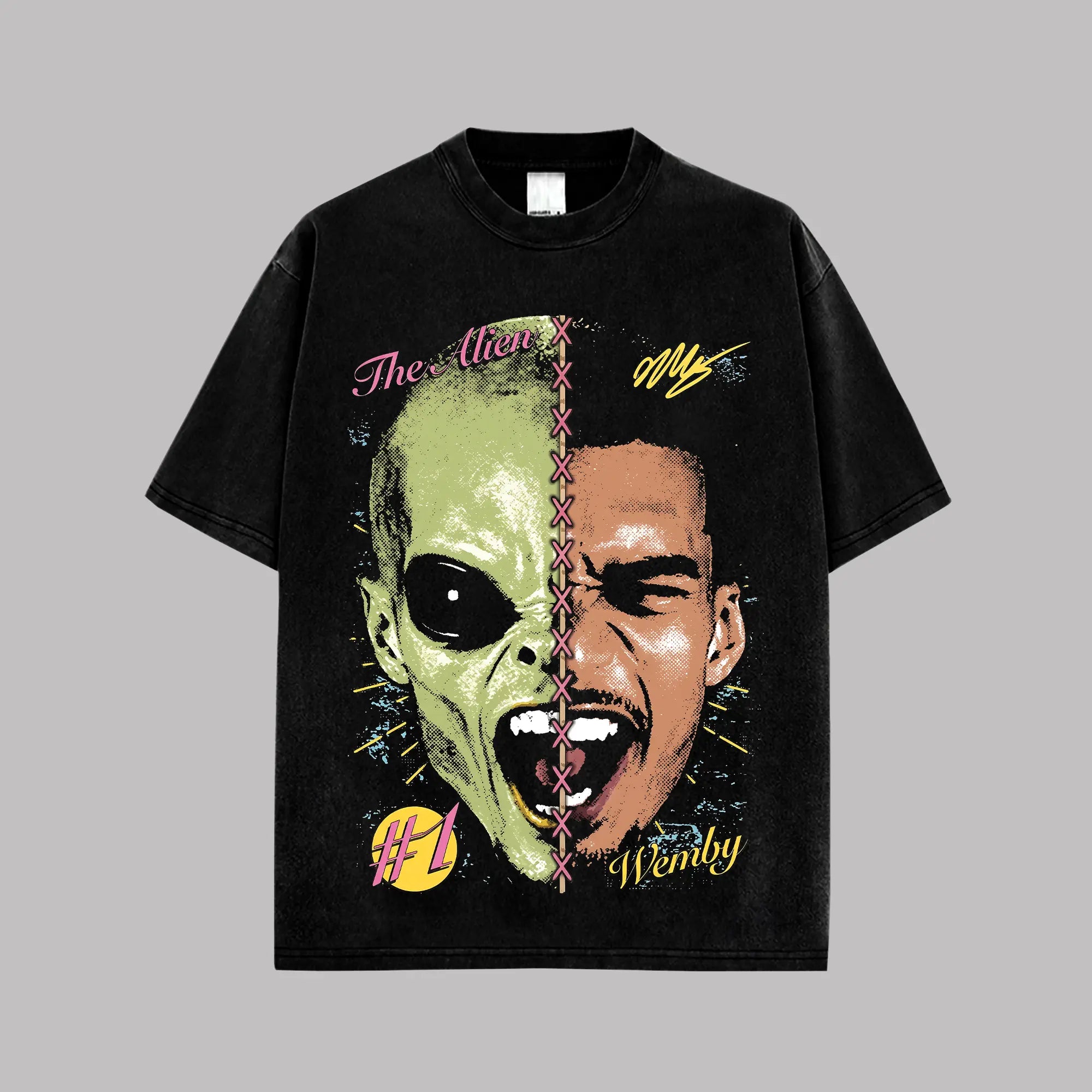 Victor Wembanyama Vintage Graphic T-Shirt - Unisex Oversized Washed Spurs Streetwear Tee