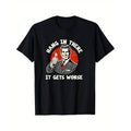 100% Cotton Golf Gift T-Shirt For Men and Women Men's Humorous Graphic T-Shirt - "Hang in There, It Gets Worse" Print