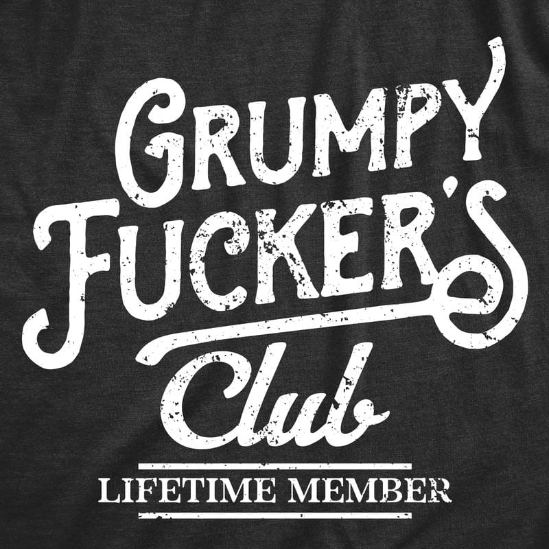 Mens Funny T Shirts Grumpy F*ckers Club Sarcastic Graphic Novelty Tee For Men Mens Funny T Shirts Cool Vintage Fashion T-Shirt Gift Classic Menswear Funny offensive Short Sleeve Novelty Tees for Guys Black -