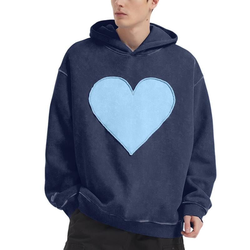 Unisex Trendy Vintage Pullover Sweatshirt for Women & Men- Oversized Heart Design Crewneck  Finish and Spacious Pockets for Ultimate Comfort and Style - Perfect for Valentine's Day Gifts and Everyday Wear