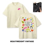 The World Is Cruel Therefore I Won't Be Graphic T-Shirt, Vintage Washed Style Tee, Cute Bugs & Sarcastic Quote Print