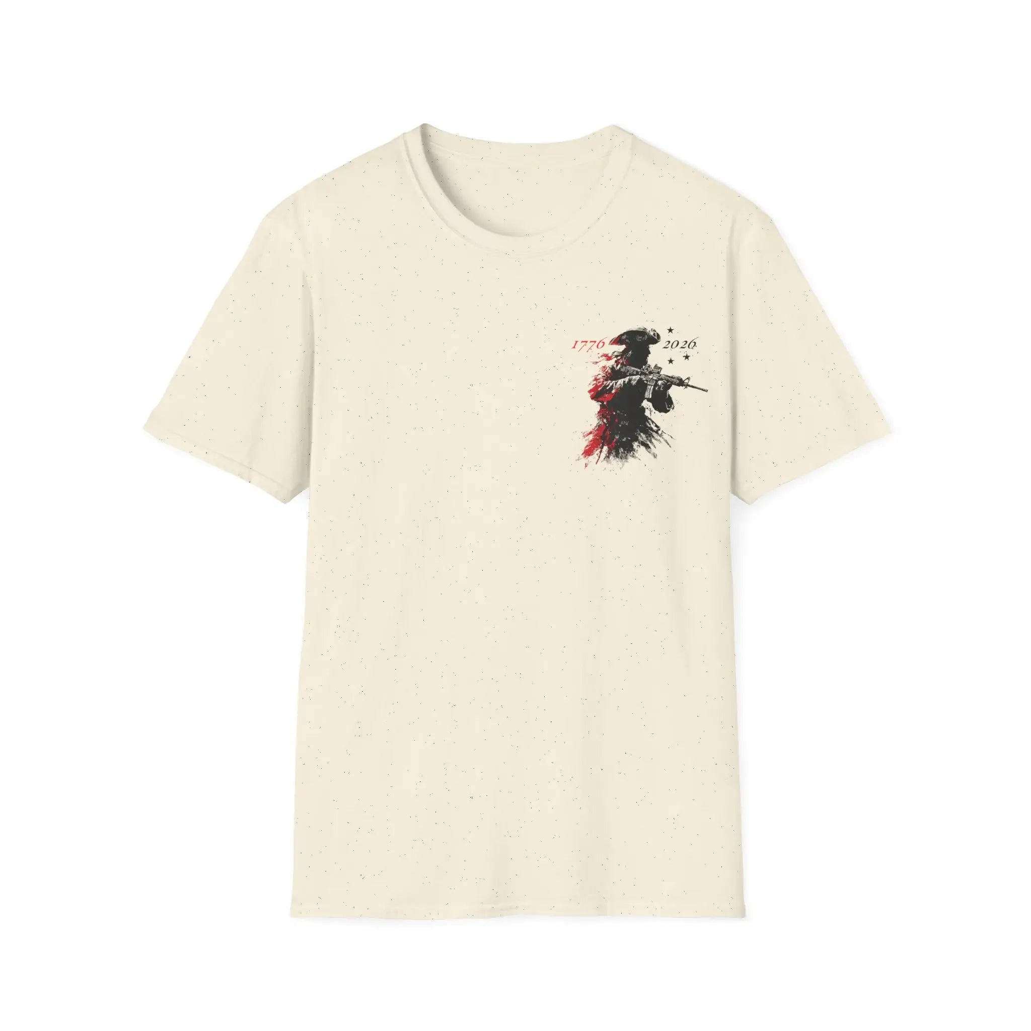 250th Anniversary Distressed American Flag T-Shirt | Revolutionary Soldier Graphic | America 250 Patriotic T-Shirt