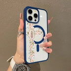 Floral Cross Aesthetic MagSafe Case – Slim Shockproof Silicone Cover for iPhone 17 Pro Max