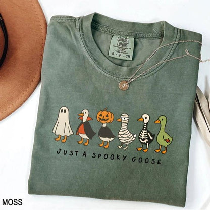 Comfort Colors Halloween Goose shirt, just a Spooky Goose t-shirt, Funny Halloween shirt