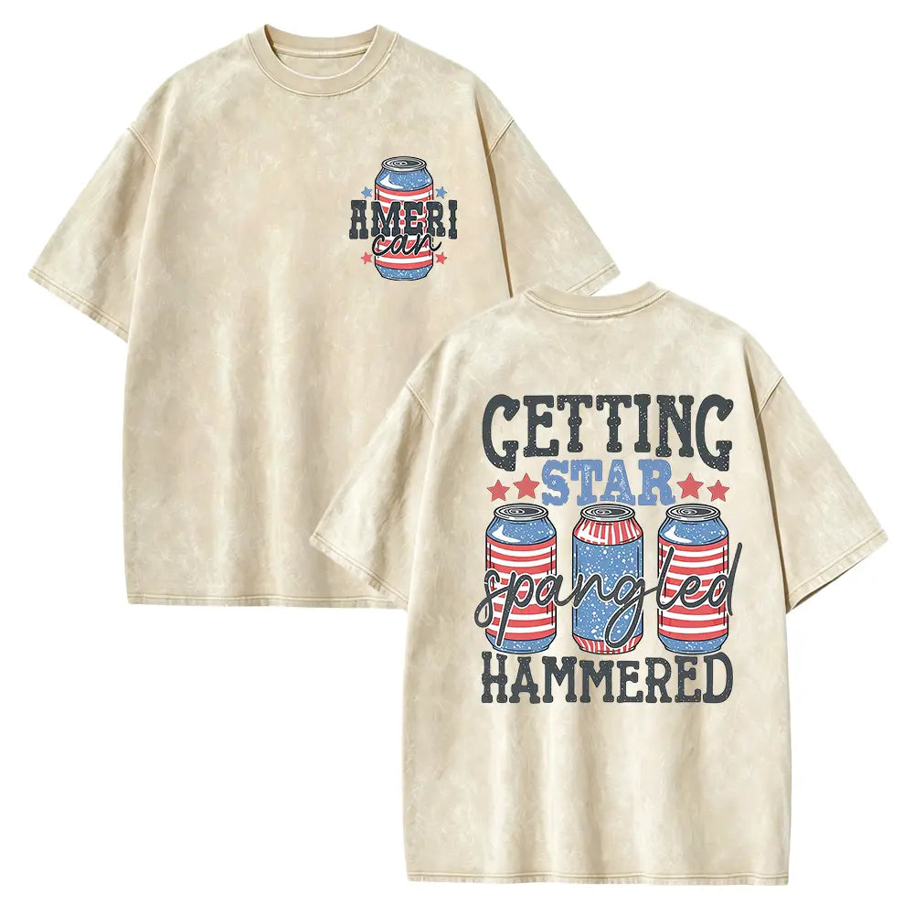 Star Spangled Hammered - Retro Patriotic USA Drinking Shirt